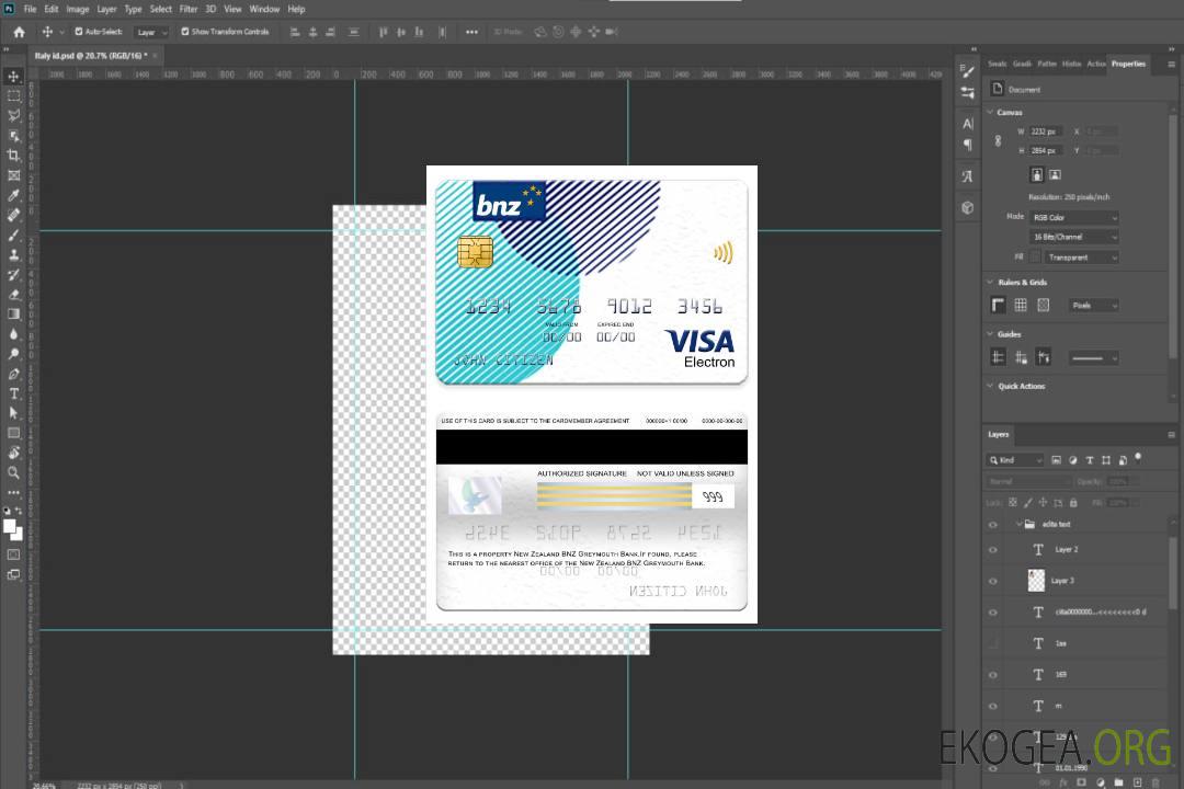 Carte électronique visa BNZ Greymouth Bank de Nouvelle-Zélande template Carte électronique visa BNZ Greymouth Bank de Nouvelle-Zélande template